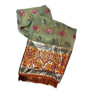 Vintage Indian Ethnic‎ Print Elephant Sheer Fabric Boho Tablecloth Wall Hanging